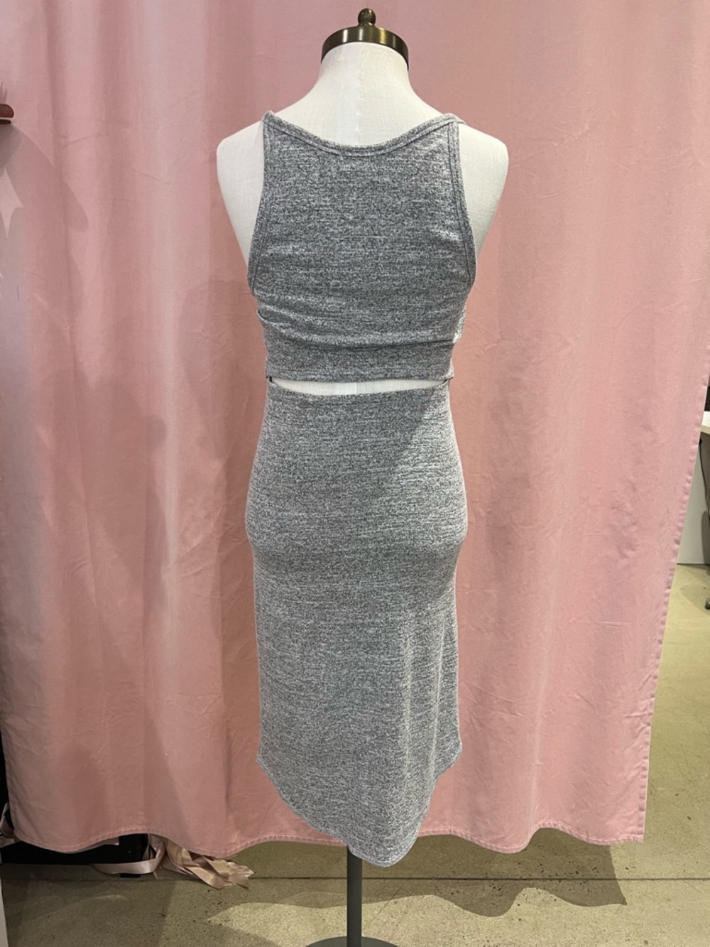 Wilfred Free Grey Bodycon Midi Dress | Size S | Minimalist Knit - Picture 6 of 10